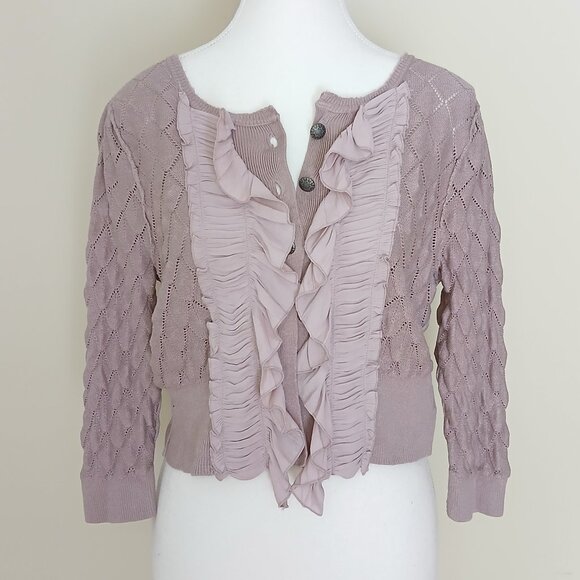 Free People Ruffled Cardigan Size Small - Picture 2 of 9